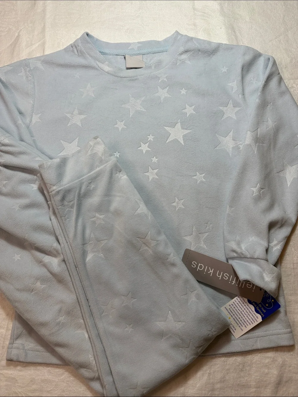 Light Blue Star-Print Kids Pajama Set - Jellifish Kids